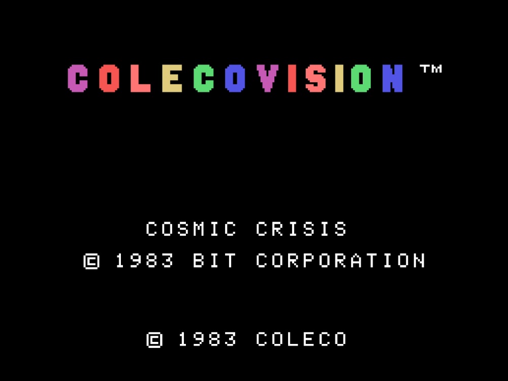 Title Screen of Cosmic Crisis for Colecovision